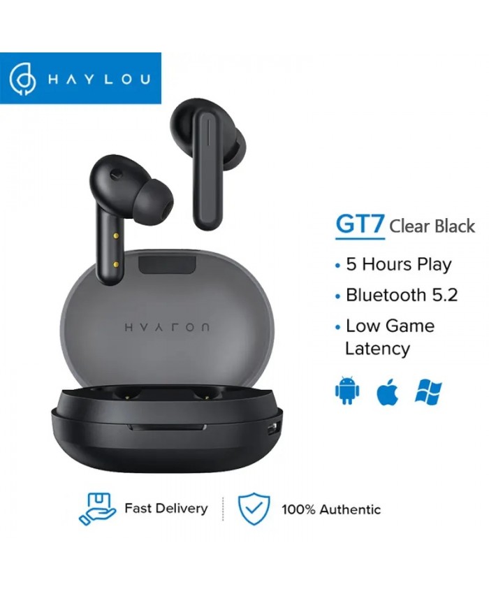 Haylou GT7 TWS Wireless Bluetooth 5.2 Earbuds AAC Audio Codec Low-latency AI Call Noise Cancellation APP